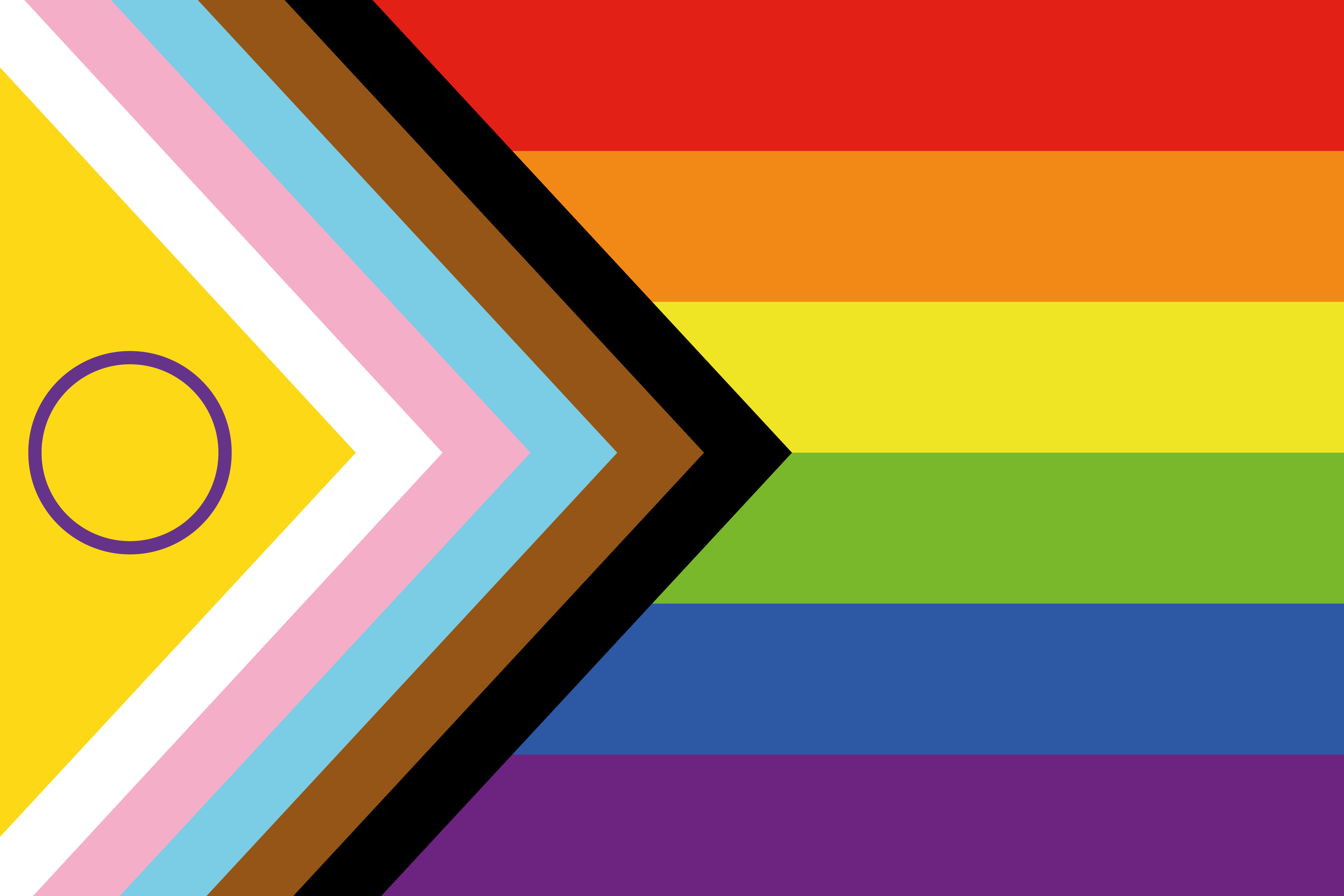 Pride Progress Flag, inklusive der Inter* und Trans* Farben
